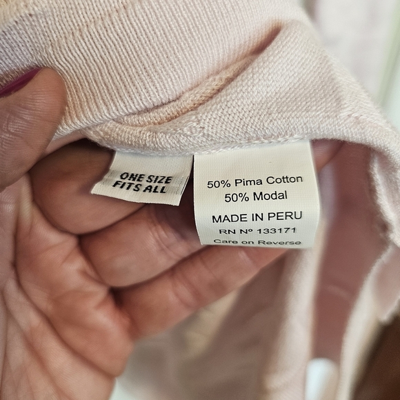 Planet By Lauren G Honeycomb Baby Pink One Size Oversized Knit Sweater - Picture 3 of 8